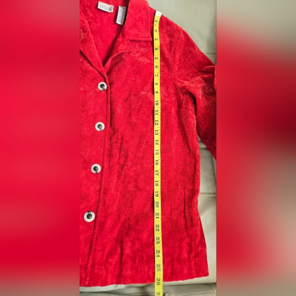 Vintage Classic Elements Red Textured Blazer - image 7